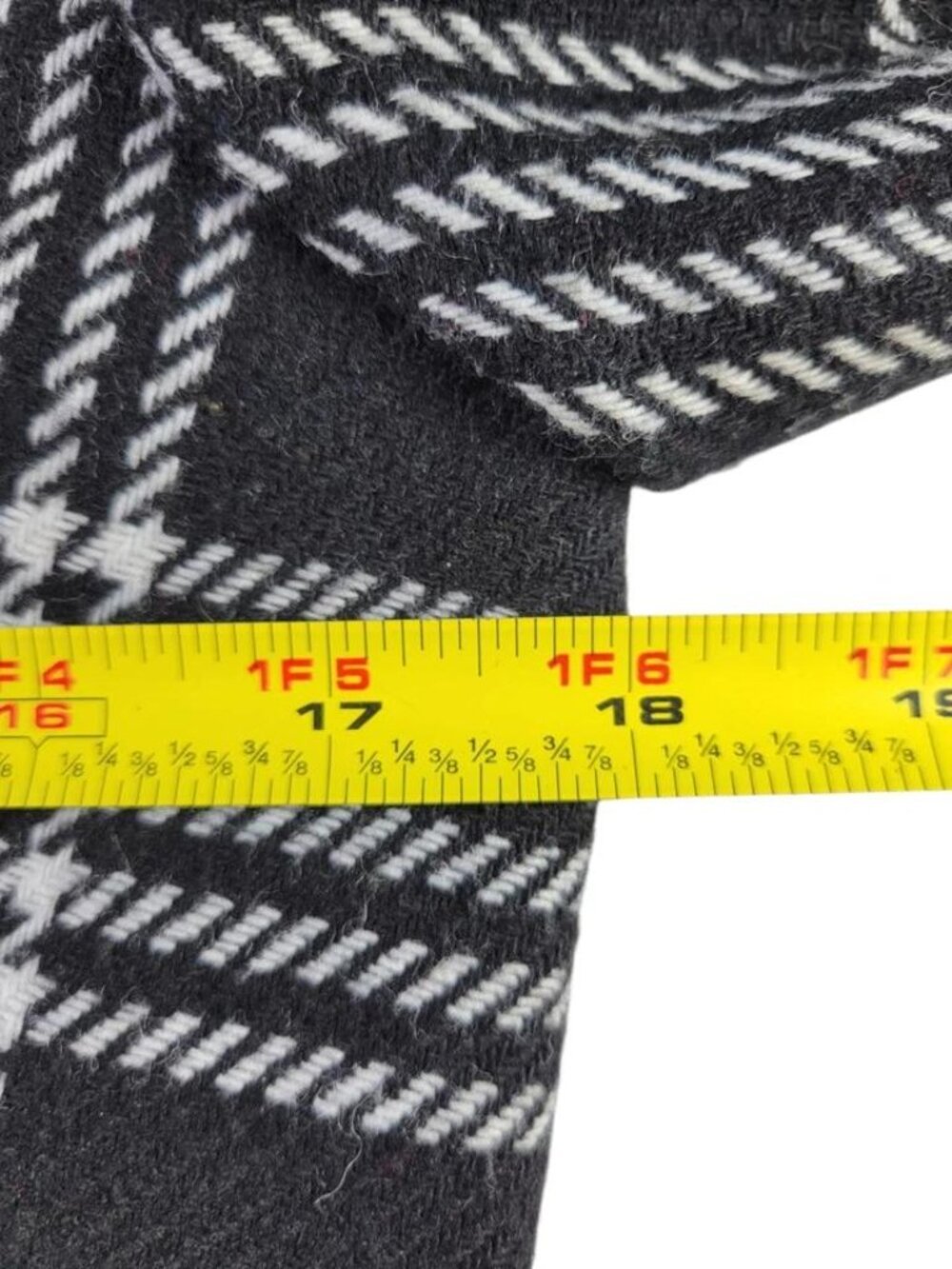 Le Suit Blazer Size 4 Black White Glen Plaid Check 3 Pockets Wool Blend Lined - Picture 9 of 11